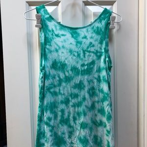 Mossimo teal tie-dye scoop back tank top